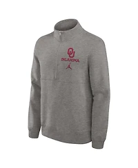 Jordan Men's Heather Gray Oklahoma Sooners Primetime Club Half-Zip Sweatshirt
