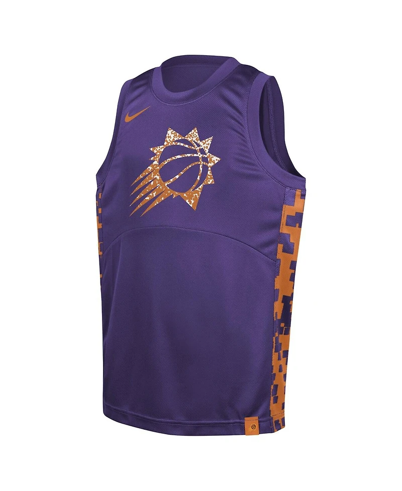 Nike Big Boys and Girls Purple Phoenix Suns Courtside Starting Five Team Jersey