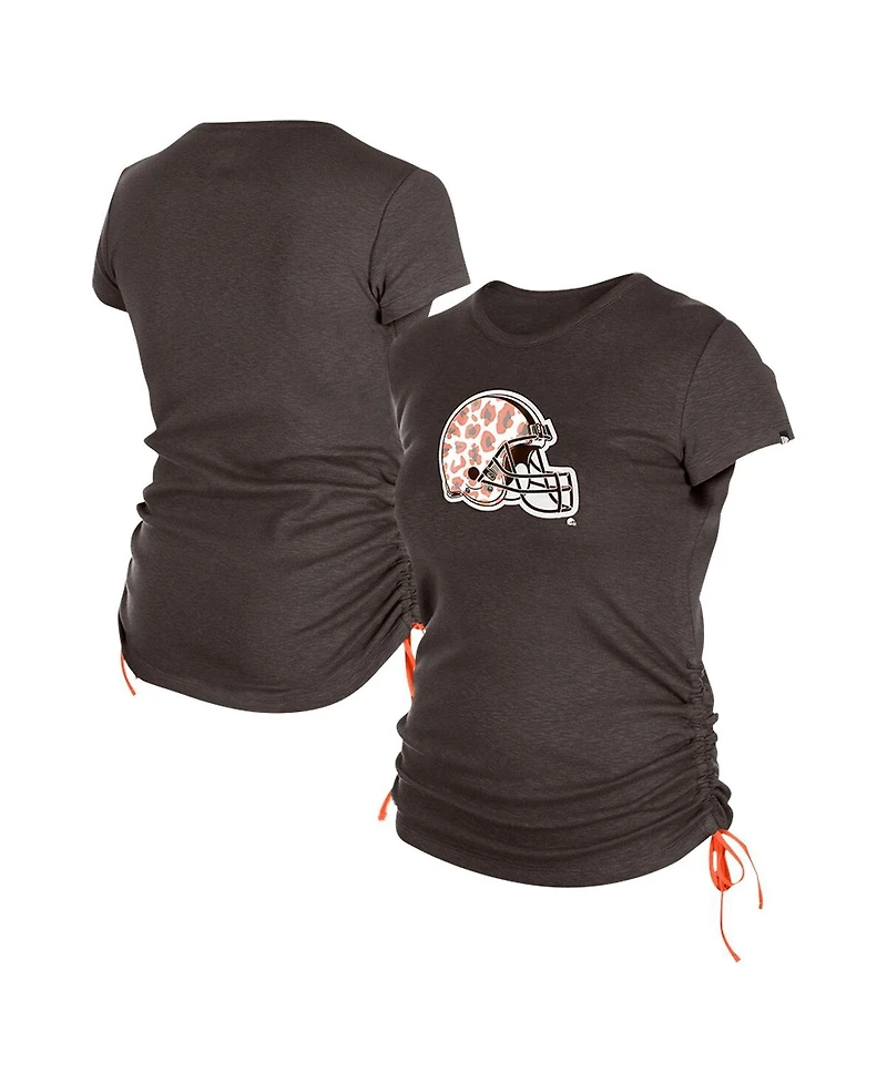 New Era Women's Brown Cleveland Browns Ruched Side T-Shirt
