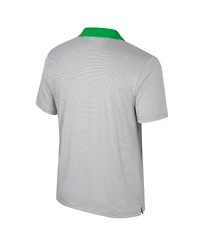 Colosseum Men's Gray Oregon Ducks Big Tall Tuck Striped Polo