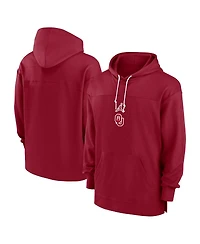 Jordan Men's Crimson Oklahoma Sooners 2024/25 Sideline Jersey Performance Pullover Hoodie