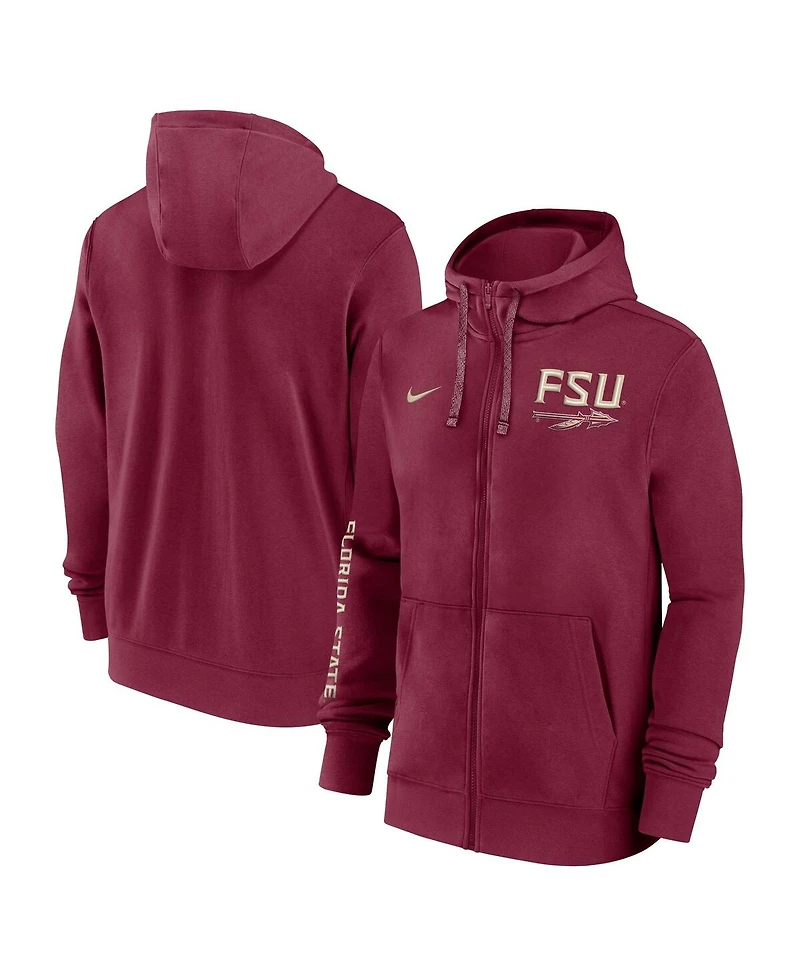 Nike Men's Garnet Florida State Seminoles 2024 Sideline Full-Zip Hoodie