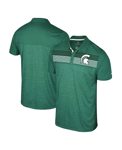 Colosseum Men's Green Michigan State Spartans Big Tall Langmore Polo