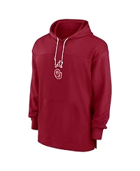 Jordan Men's Crimson Oklahoma Sooners 2024/25 Sideline Jersey Performance Pullover Hoodie