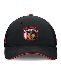 Fanatics Men's Black Chicago Blackhawks 2024 Nhl Draft On Stage Trucker Adjustable Hat