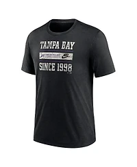Nike Men's Heather Black Tampa Bay Rays Cooperstown Collection Local Stack Tri-Blend T-Shirt