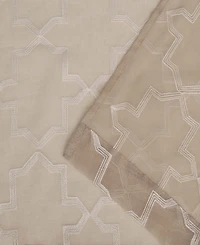 Superior Quatrefoil Modern Geometric Window Curtain Panel Set with Grommet Header, 52 X 108