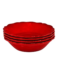 Certified International Red Crackle All Purpose Bowls, Set of 4
