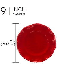 Certified International Perlette Red Salad Plates, Set of 4