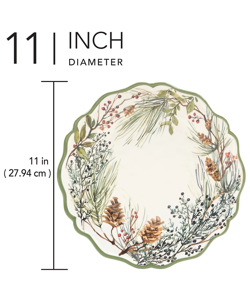 Certified International Winters Forest Dinner Plates, Set of 4