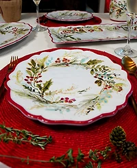 Certified International Christmas Gatherings Dinner Plates, Set of 4