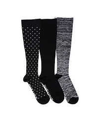 Muk Luks Women's 3 Pair Pack Compression Socks