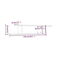 vidaXL Wall-Mounted Tv Shelf Sonoma Oak 49.2"x7.1"x9.1" Engineered Wood