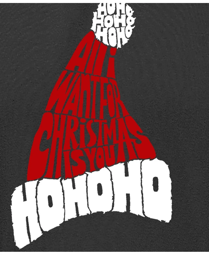 La Pop Art Men's All I Want for Christmas Is You Word Art Hooded Sweatshirt