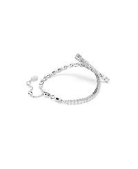 Swarovski Matrix Mixed Cuts, White, Rhodium Plated Bracelet