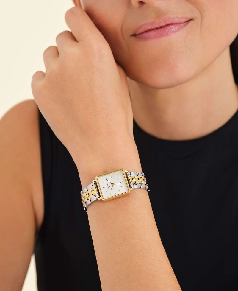 Rosefield Boxy Women's Two Tone Stainless Steel Bracelet Watch 28mm