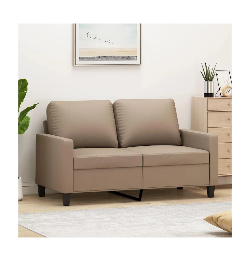 vidaXL 2-Seater Sofa Cappuccino 47.2" Faux Leather