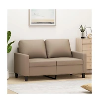 vidaXL 2-Seater Sofa Cappuccino 47.2" Faux Leather