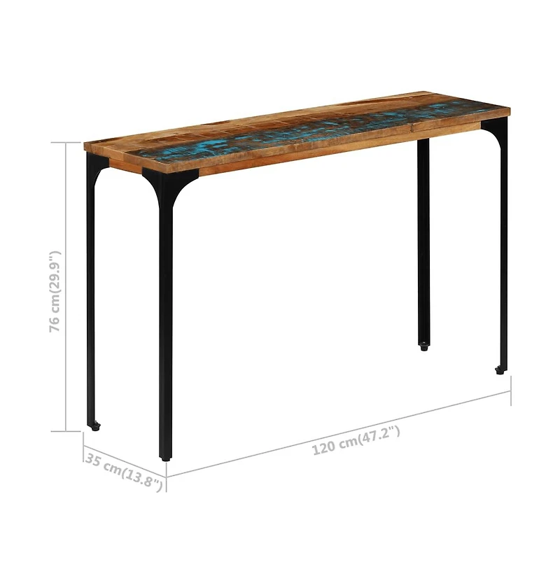 vidaXL Console Table 47.2"x13.8"x29.2" Solid Reclaimed Wood