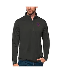 Antigua Men's Charcoal New York Mets Tribute Quarter-Zip Pullover Top