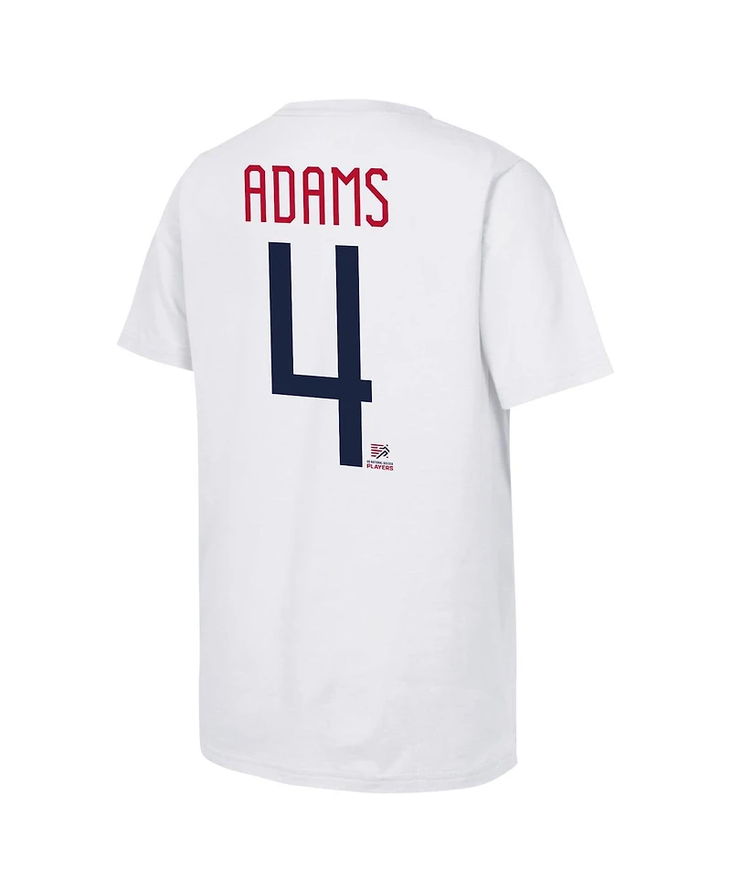 Outerstuff Big Boys and Girls Tyler Adams White Usmnt Name Number T-Shirt