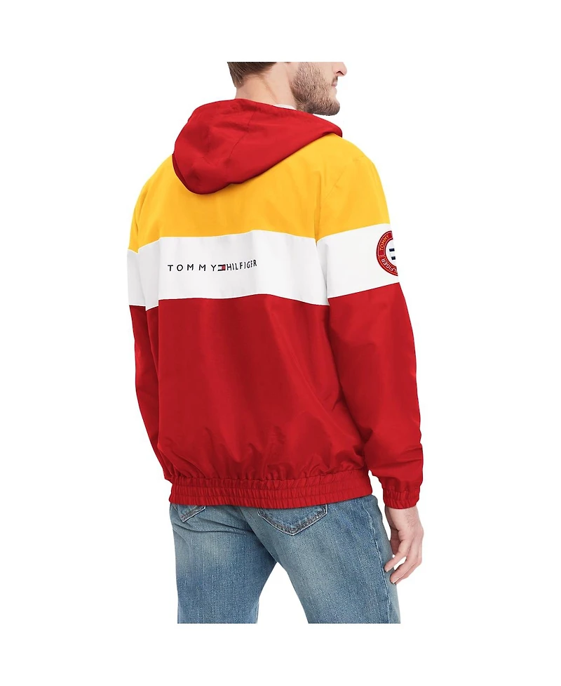 Tommy Hilfiger Men's Red/Gold Kansas City Chiefs Enzo Half-Zip Hoodie Jacket