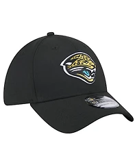 New Era Men's Black Jacksonville Jaguars Throwback Logo Standard 39THIRTY Flex Hat