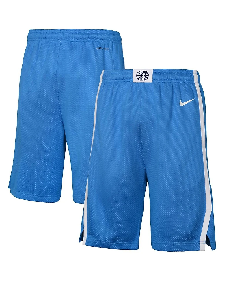 Nike Big Boys and Girls Blue Greece Basketball 2024 Summer Olympics Swingman Shorts