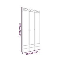 vidaXL 3-Panel Room Divider White 47.2"x86.6" Fabric