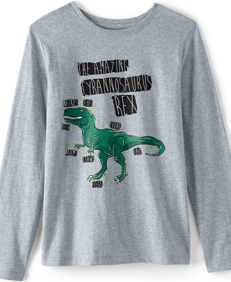 Lands' End Big Boys Husky Long Sleeve Graphic Tee