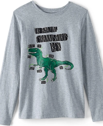 Lands' End Big Boys Husky Long Sleeve Graphic Tee