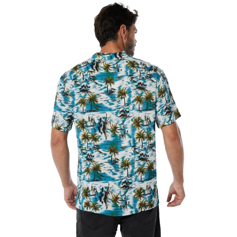 Mio Marino Mens Casual Button-Down Hawaiian Short Sleeve Shirt