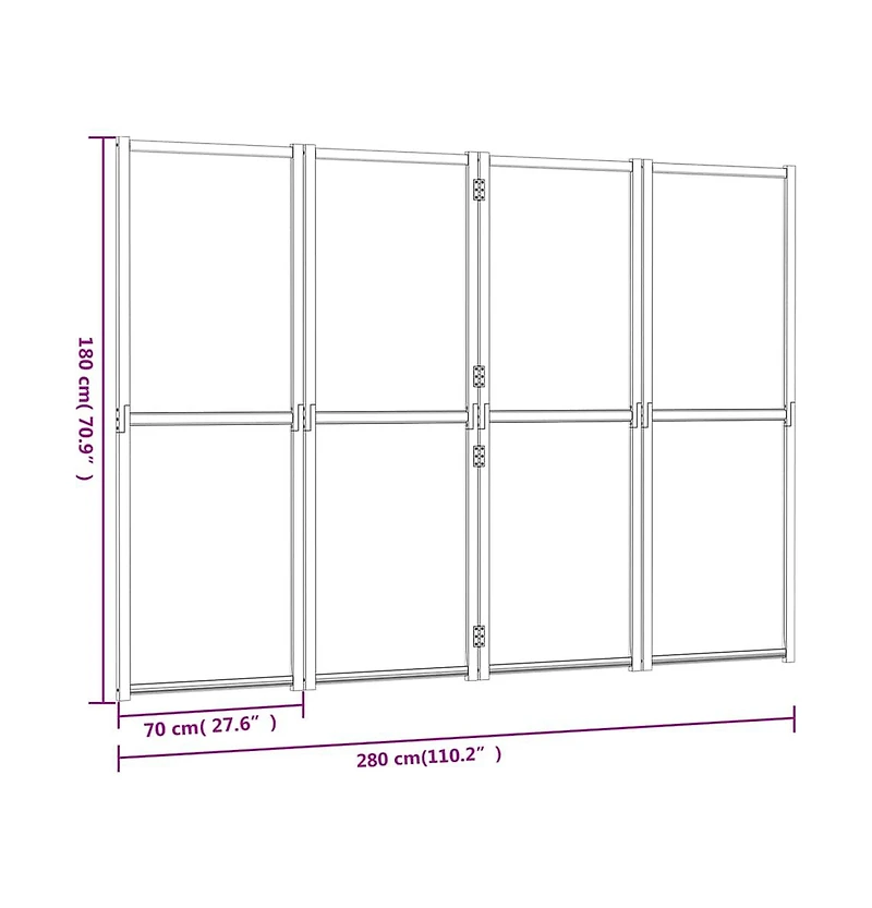 vidaXL 4-Panel Room Divider Cream White 110.2"x70.9"