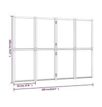 vidaXL 4-Panel Room Divider Cream White 110.2"x70.9"