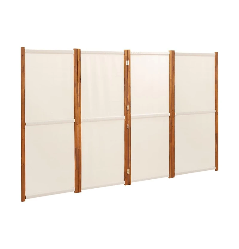 vidaXL 4-Panel Room Divider Cream White 110.2"x70.9"