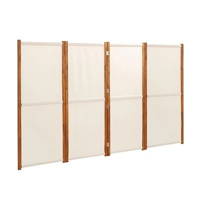 vidaXL 4-Panel Room Divider Cream White 110.2"x70.9"