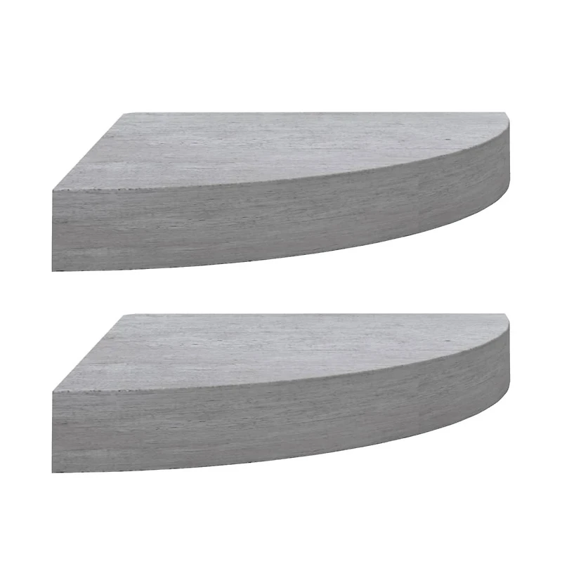 vidaXL Wall Corner Shelves 2 pcs Concrete Gray 9.8"x9.8"x1.4" Mdf