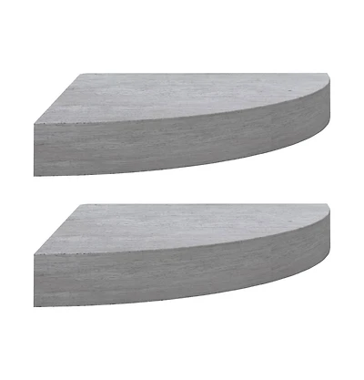 vidaXL Wall Corner Shelves 2 pcs Concrete Gray 9.8"x9.8"x1.4" Mdf