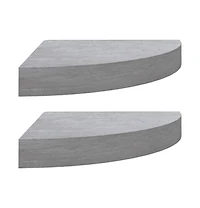vidaXL Wall Corner Shelves 2 pcs Concrete Gray 9.8"x9.8"x1.4" Mdf