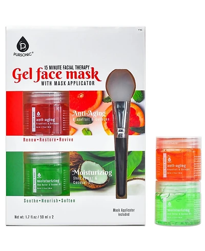 2 Pack Facial Therapy Gel Face Mask with Mask Applicator