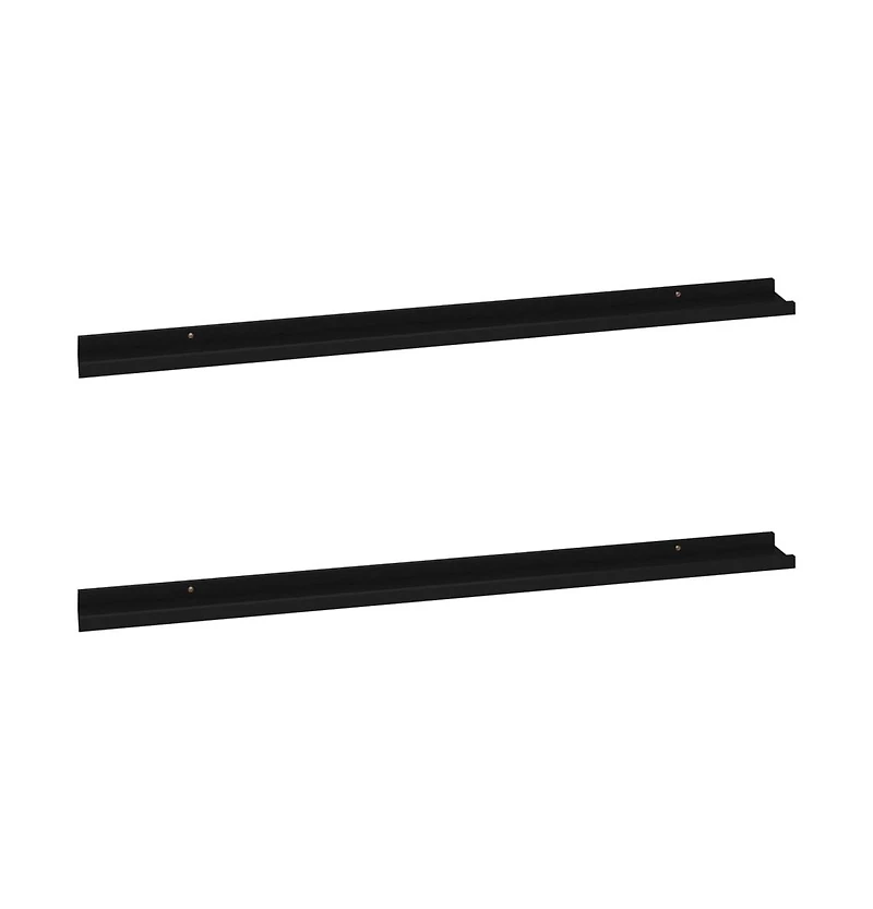 vidaXL Wall Shelves 2 pcs Black 45.3"x3.5"x1.2"