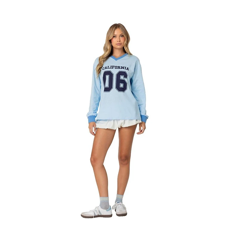 Edikted Womens 06 Oversized Long Sleeve T Shirt