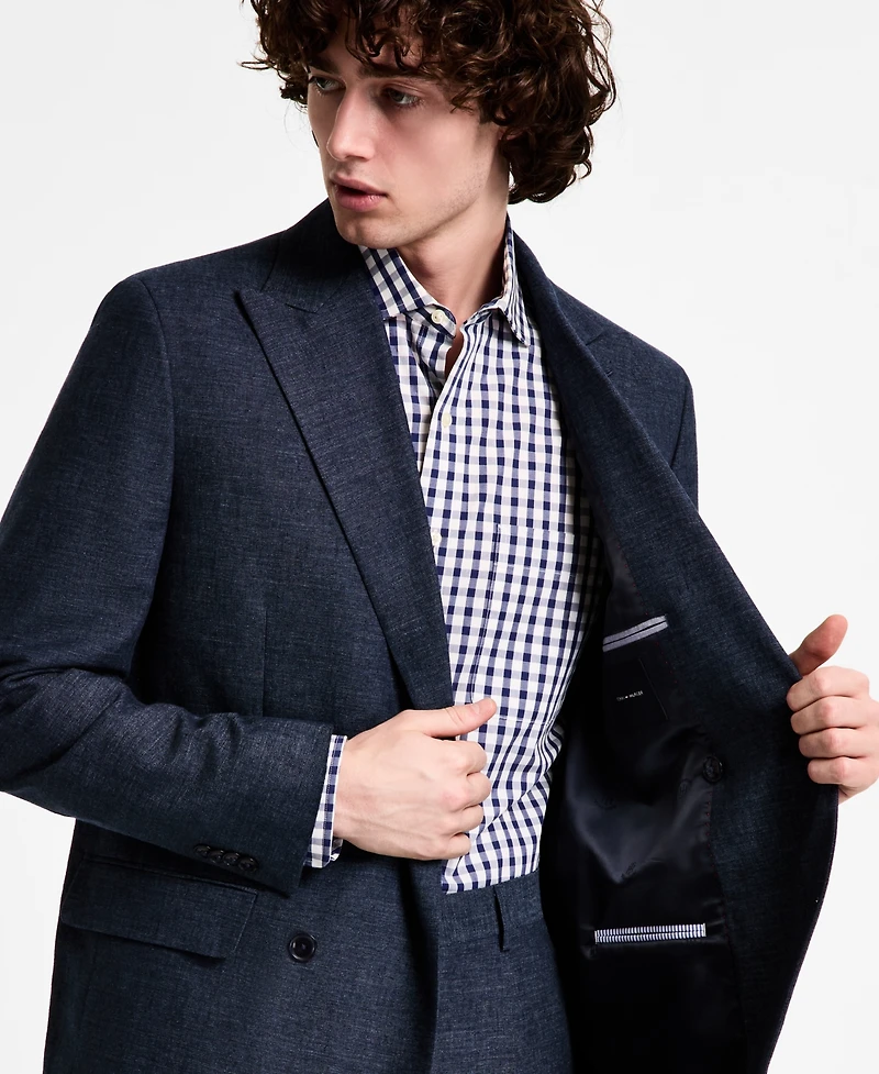 Tommy Hilfiger Men's Modern Fit Double Breasted Linen Suit Jacket