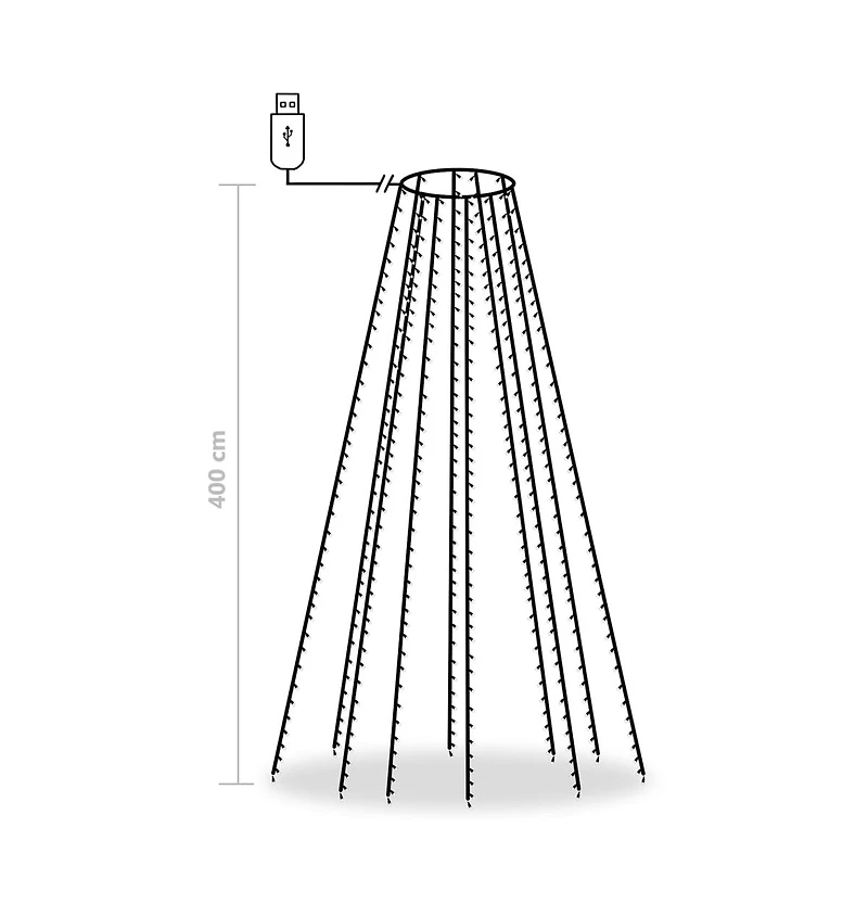 vidaXL Christmas Tree Net Lights with 400 LEDs Cold White 157.5"