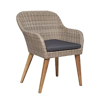 vidaXL Patio Chairs with Cushions 2 pcs Poly Rattan Brown