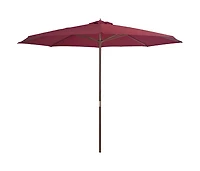 Garden Parasol with Wooden Pole 137.8" Burgundy