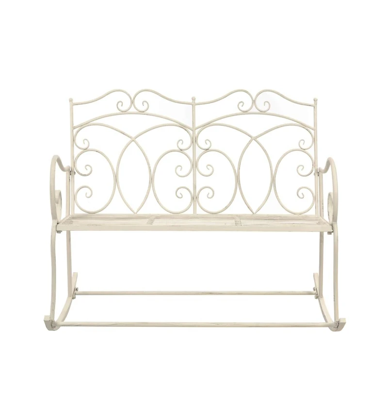 vidaXL Patio Bench 40.9" Iron Antique White