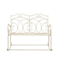 vidaXL Patio Bench 40.9" Iron Antique White
