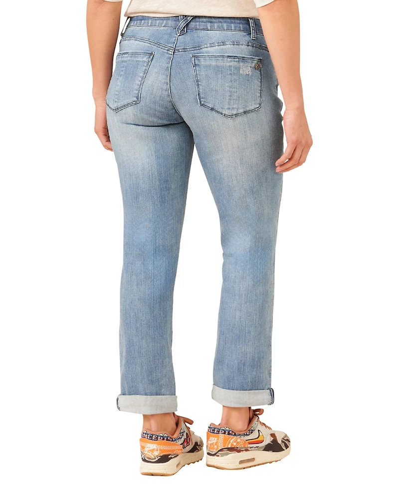 Democracy Women's Mid-Rise Ab Solution Girlfriend Jeans