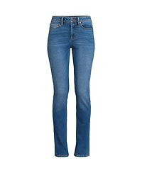 Lands' End Women's Mid Rise Straight Leg Blue Jeans